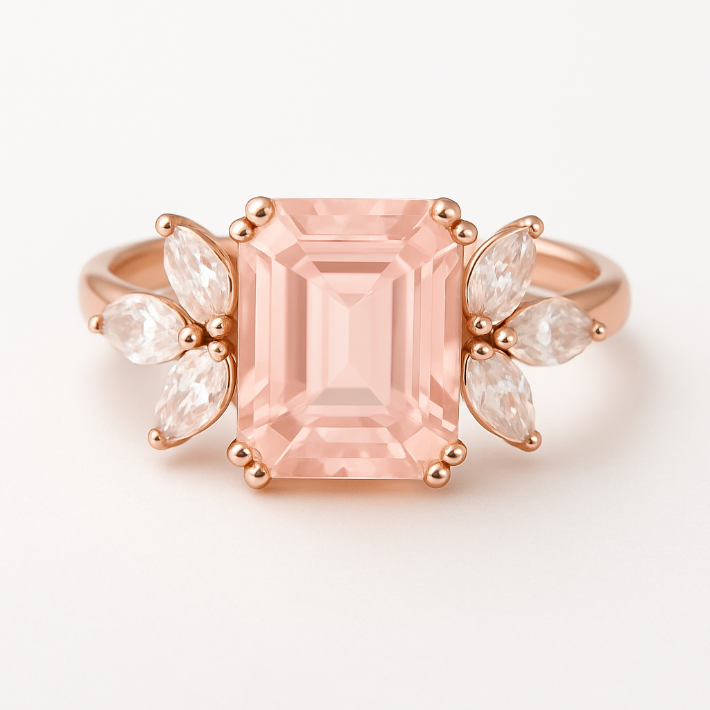 Ivy Morganite Ring Rose Gold
