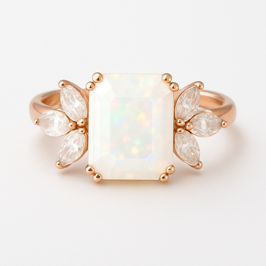 Ivy Opal Ring Rose Gold