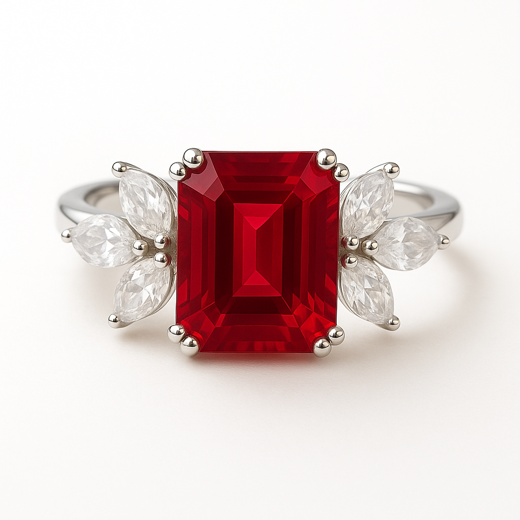 Ivy Ruby Ring Sterling Silver