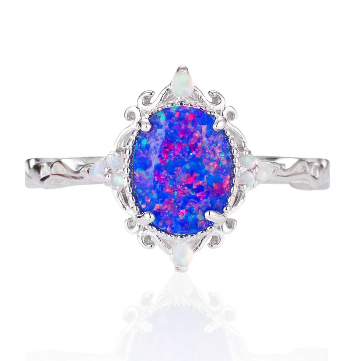 Keri Royal Blue and White Fire Ring