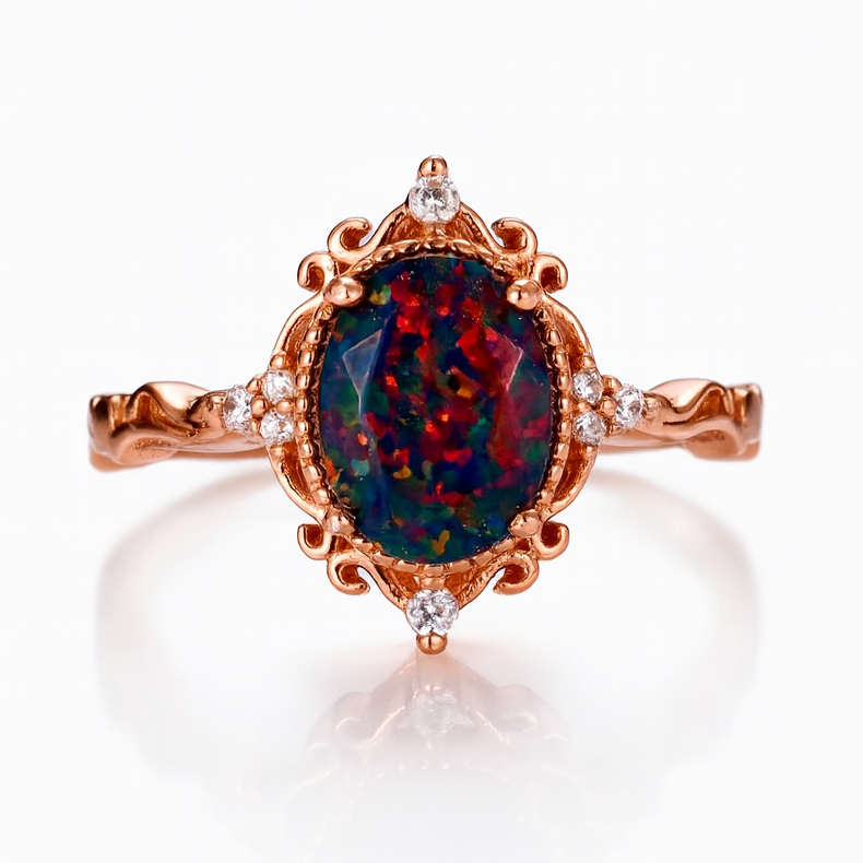 Keri Black Opal Ring