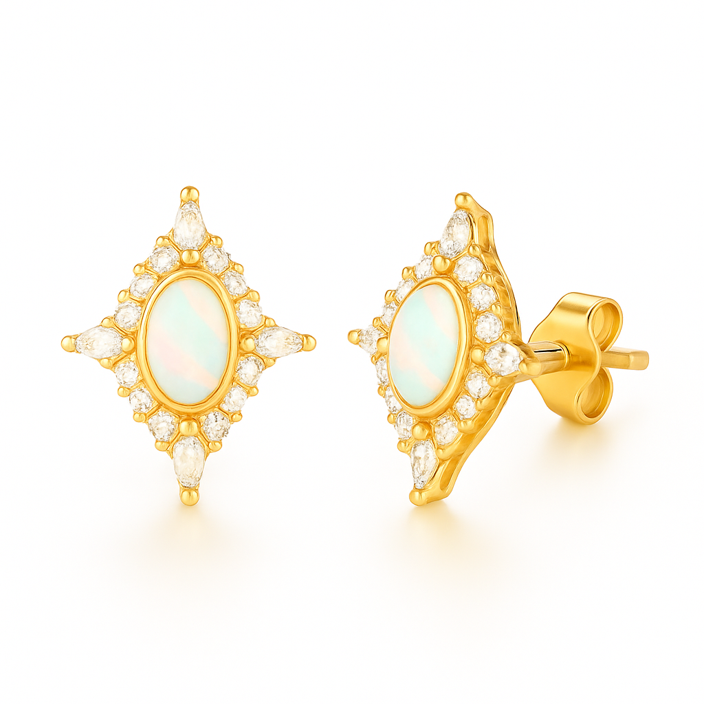 Mia Opal Earrings Gold