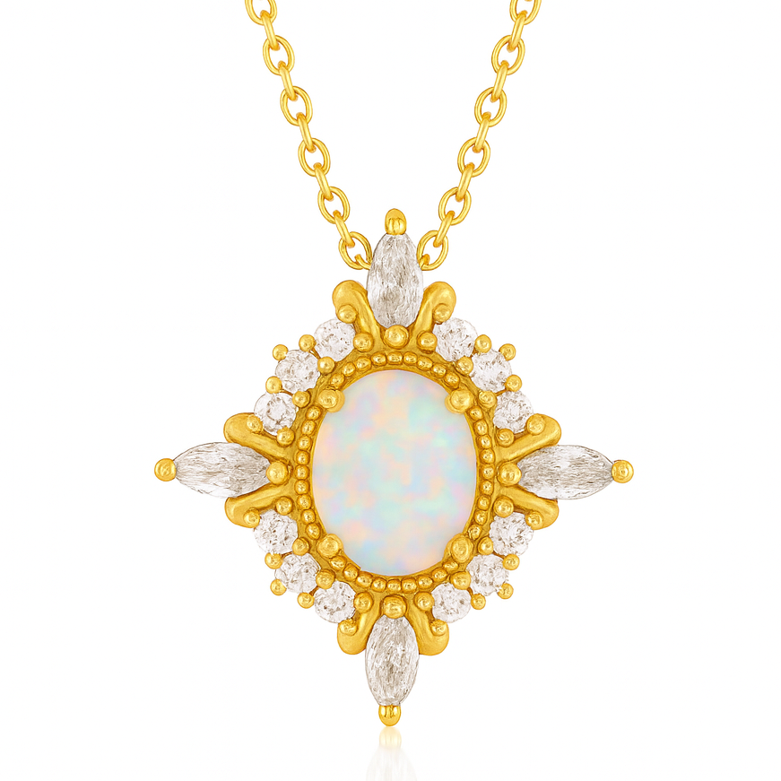 Mia Opal Necklace Gold