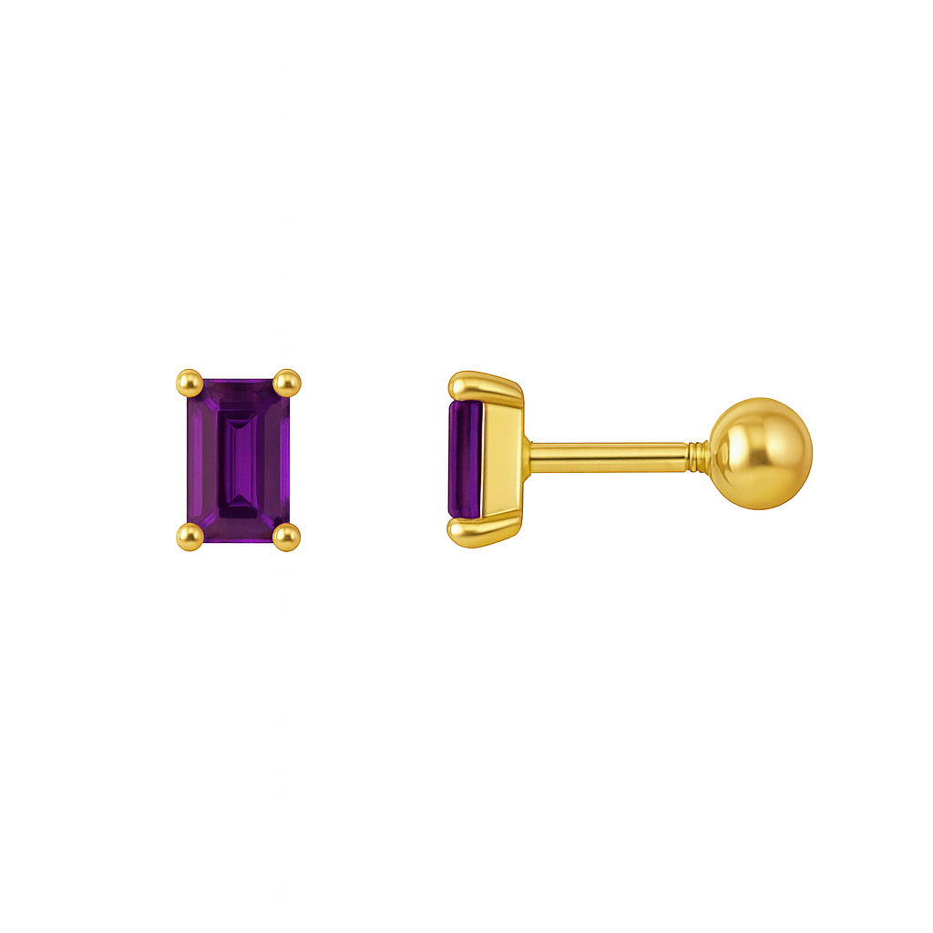 Pia 14k Rose Gold Amethyst Earrings
