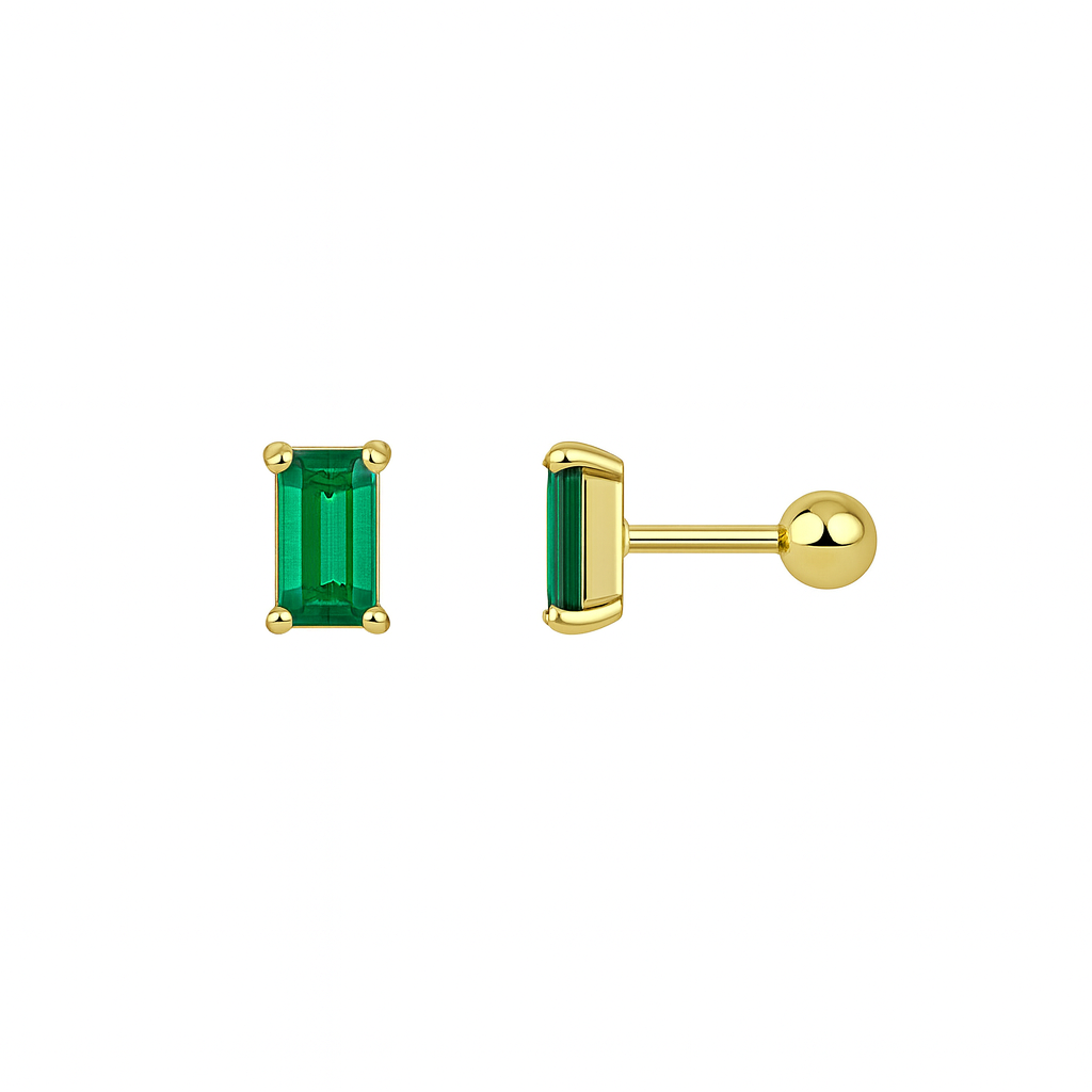 Pia 14k Gold Emerald Earrings