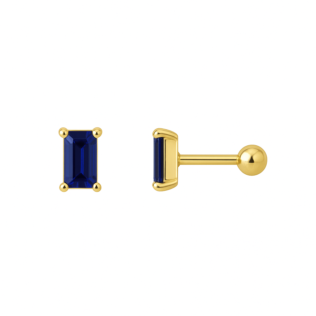 Pia 14k Rose Gold Sapphire Earrings