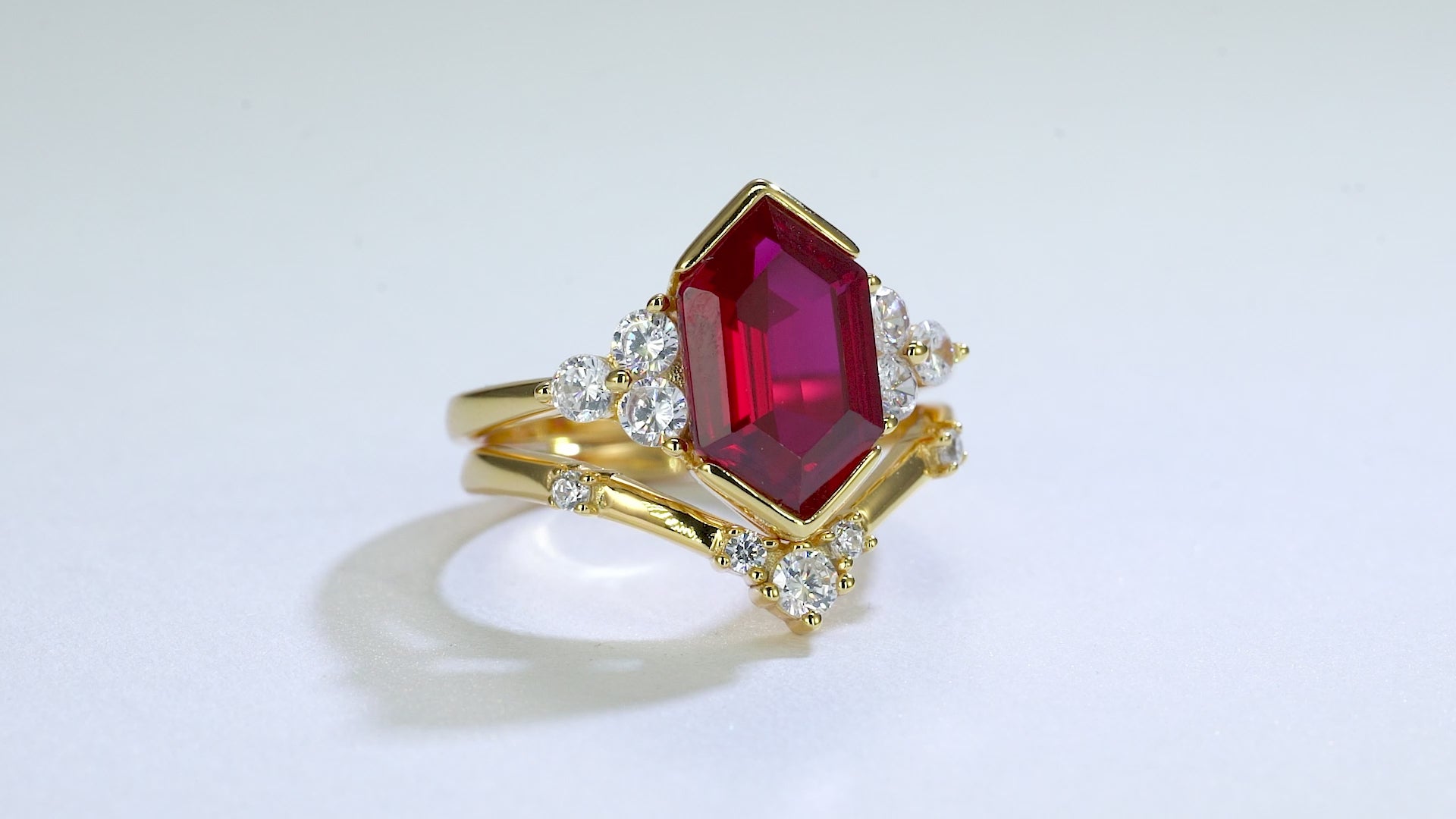 Elena Ruby Ring Set