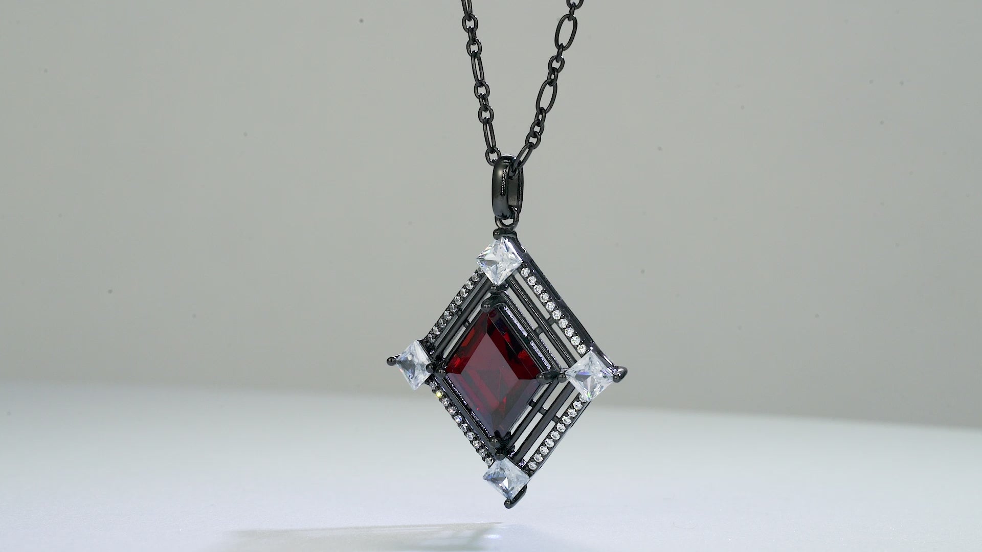 Fria Garnet and Black Gold Necklace