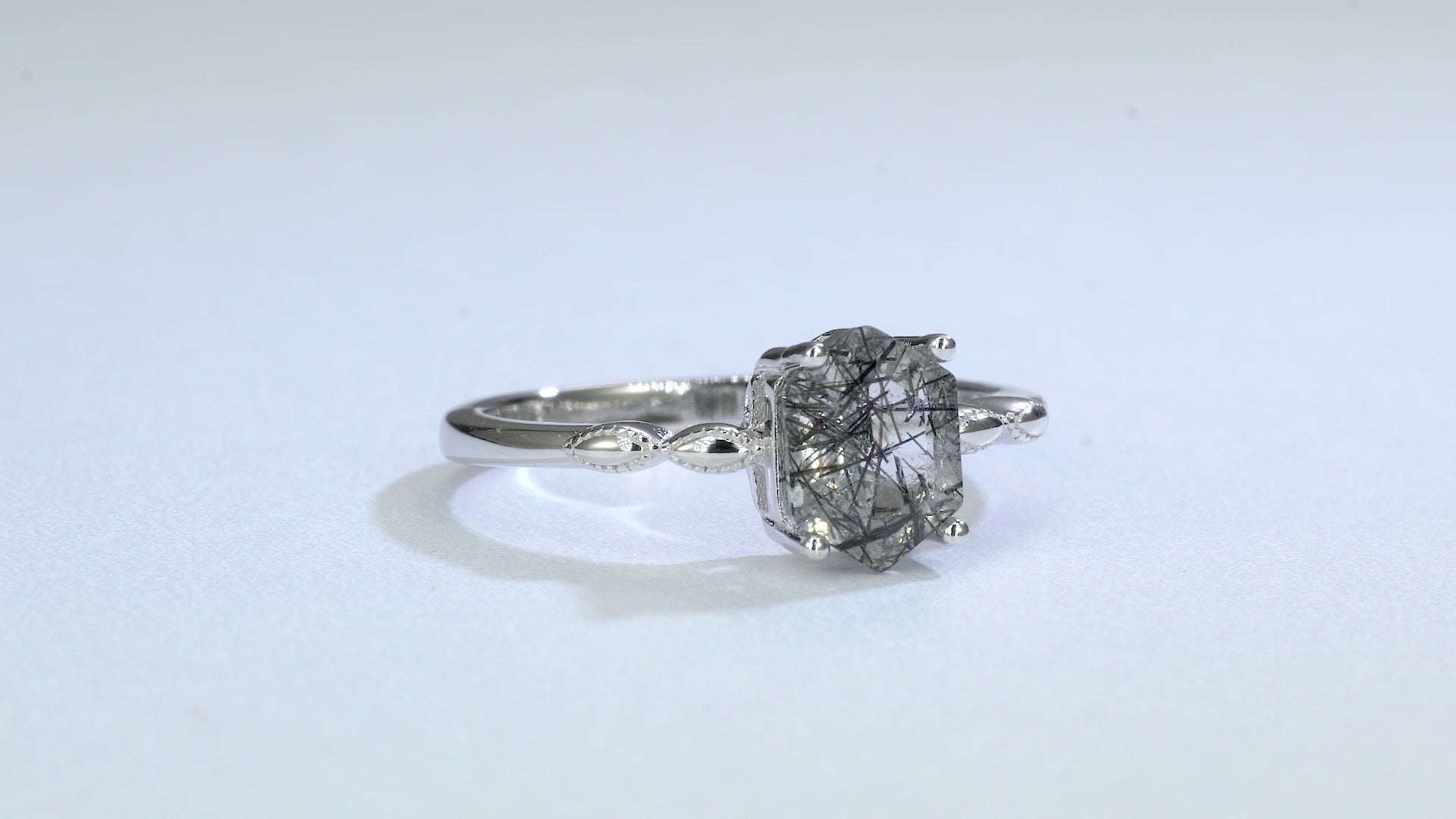 Iza Black Rutilated Quartz Ring