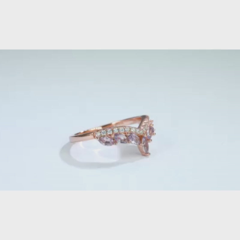 Karma Curved Amethyst Stacking Band