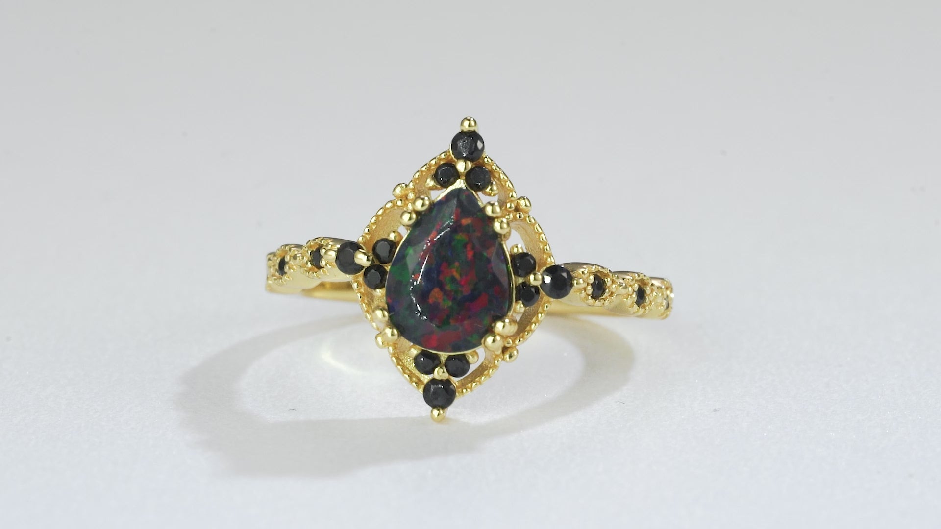 Gloria Black Opal Ring