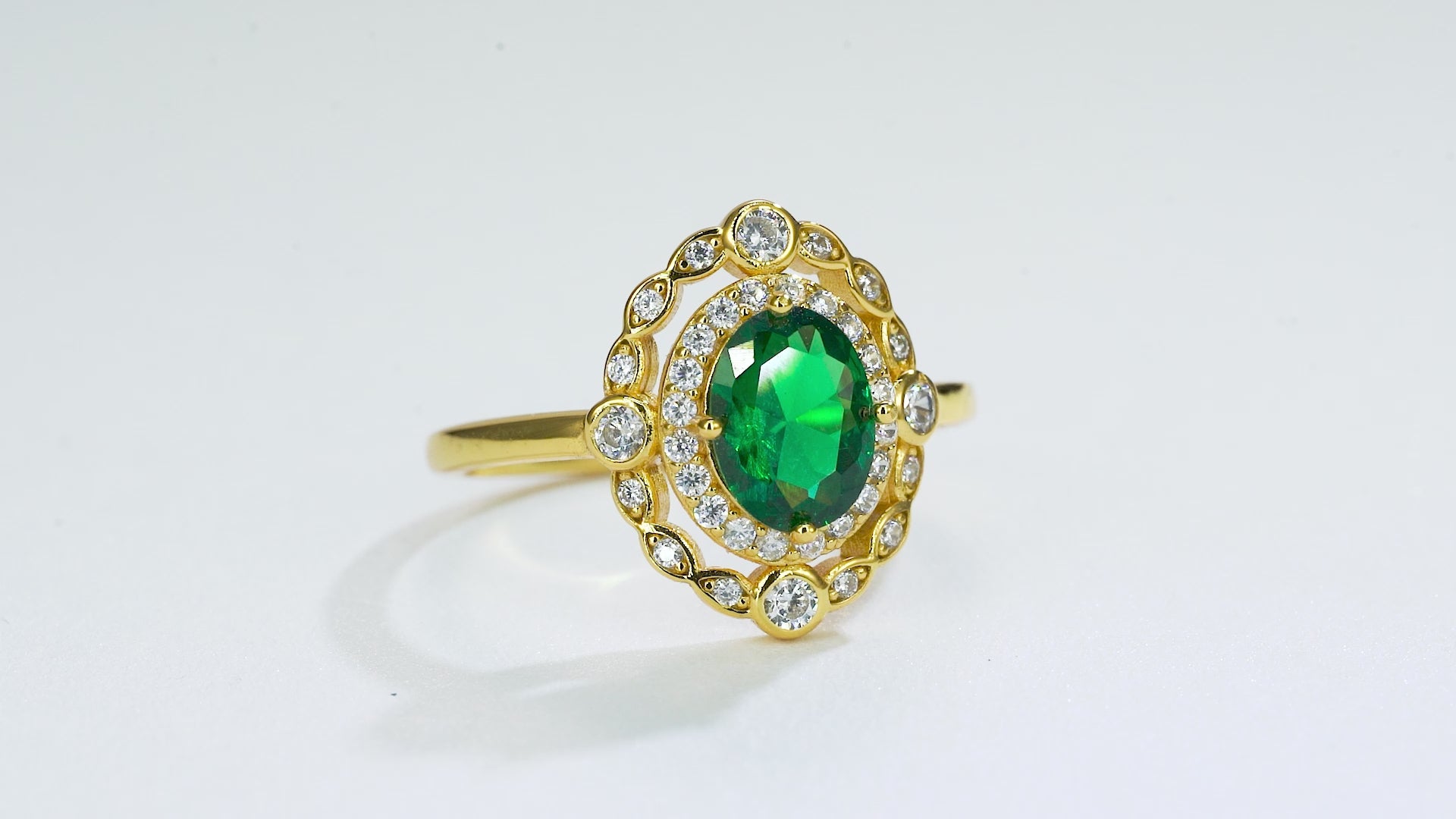 Ana Emerald Ring in Gold Vermeil with CZ Crystals