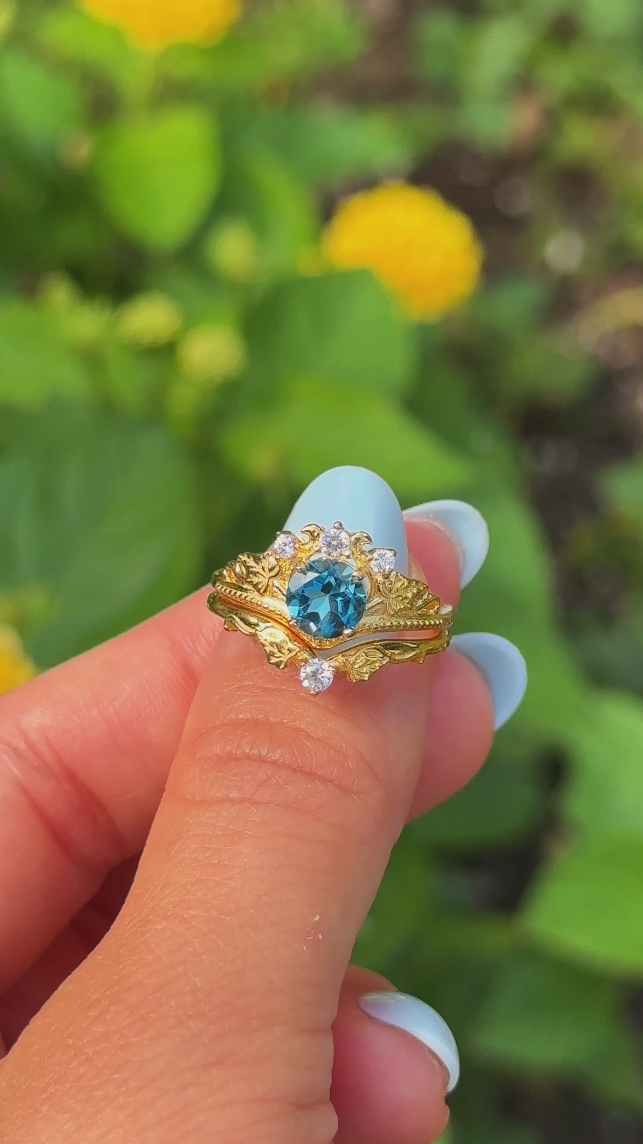 London Blue Topaz Ring Set in Gold Vermeil