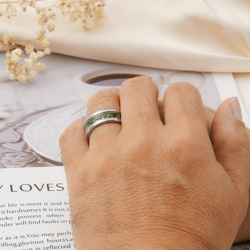 Rick Green Moss Agate Men's Band