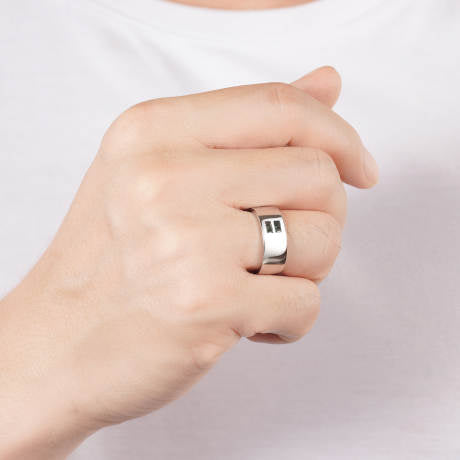 Moss agate ring with sterling silver band