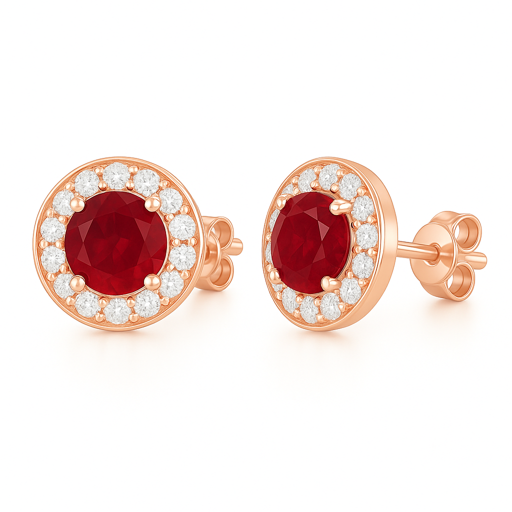 Jia Ruby Earrings Gold