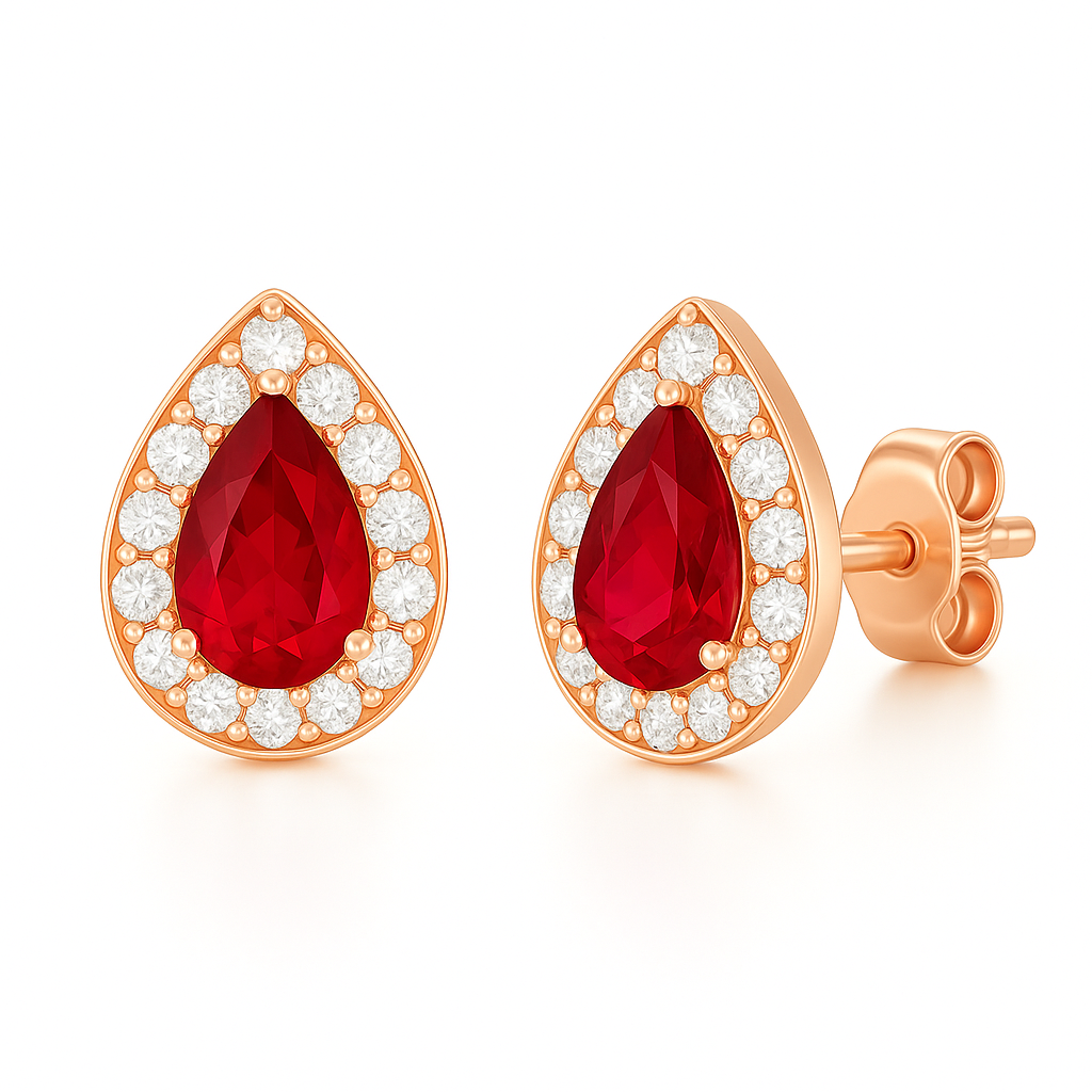 Ina Ruby Earrings Rose Gold