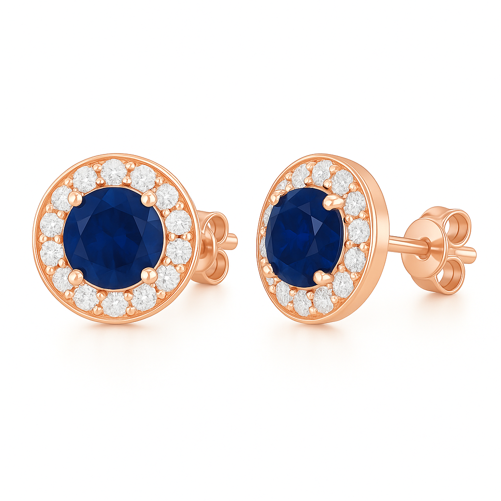 Jia Sapphire Earrings Rose Gold