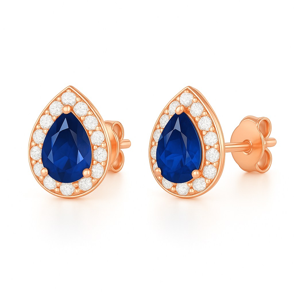 Ina Sapphire Earrings Rose Gold
