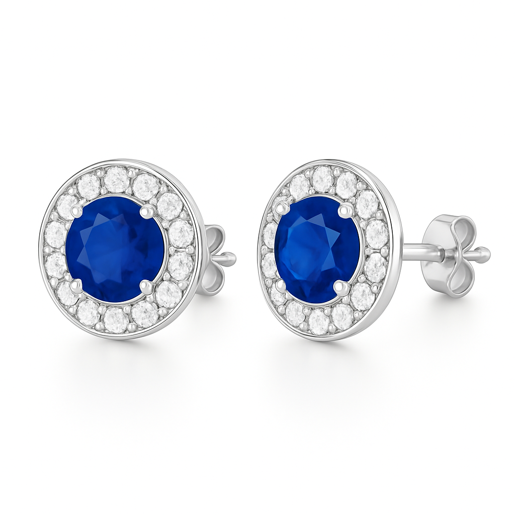 Jia Sapphire Earrings Rose Gold