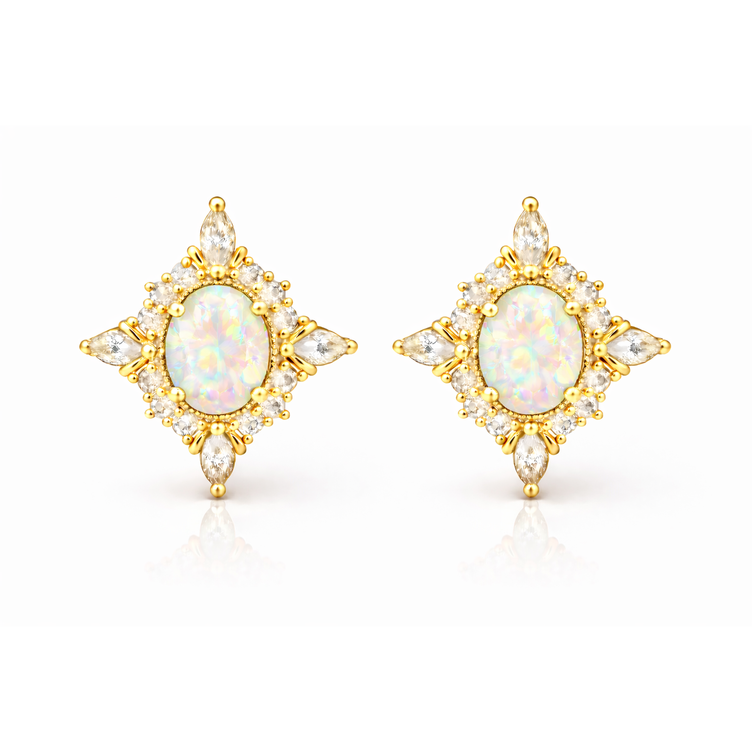 Mia Opal Earrings Rose Gold