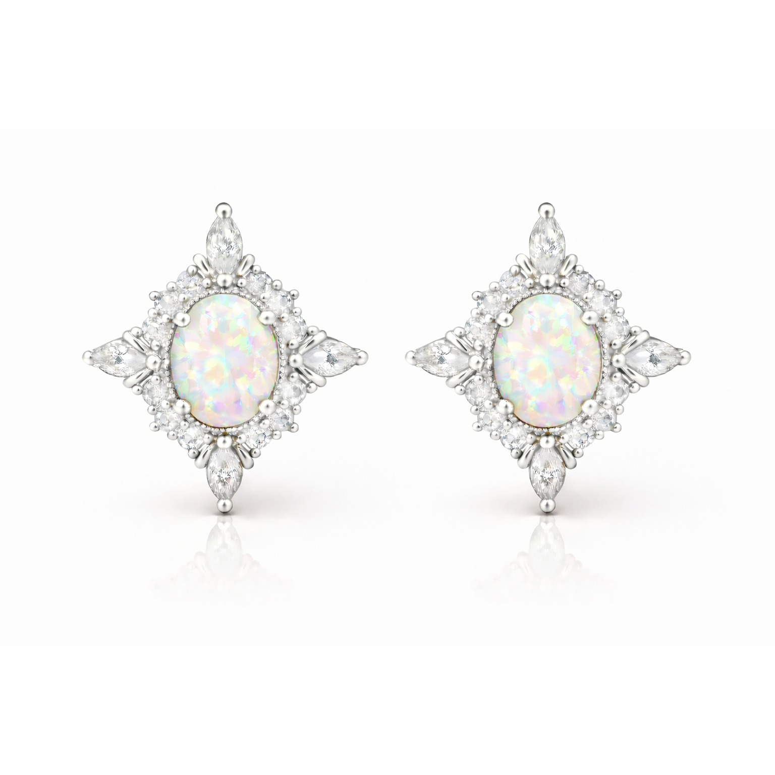Mia Opal Earrings Rose Gold
