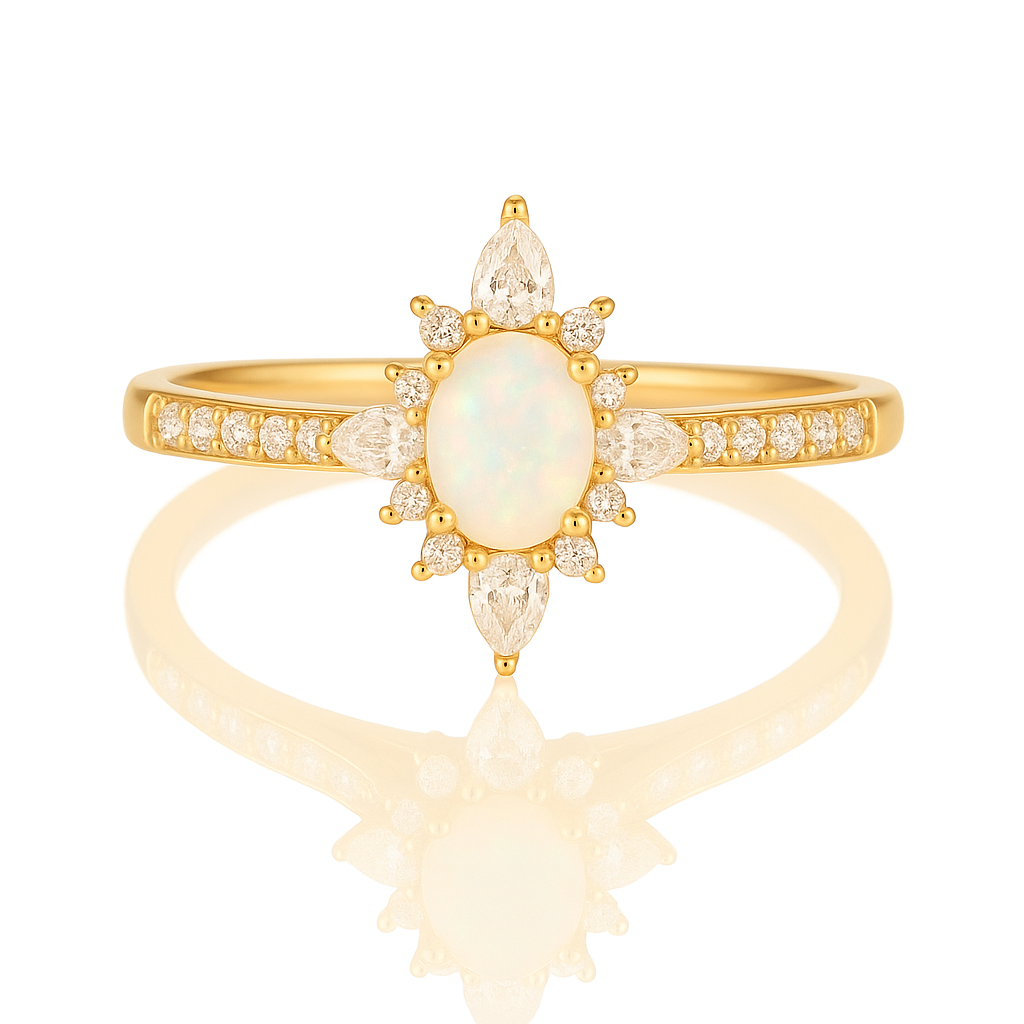 Zoe Opal Ring Rose Gold