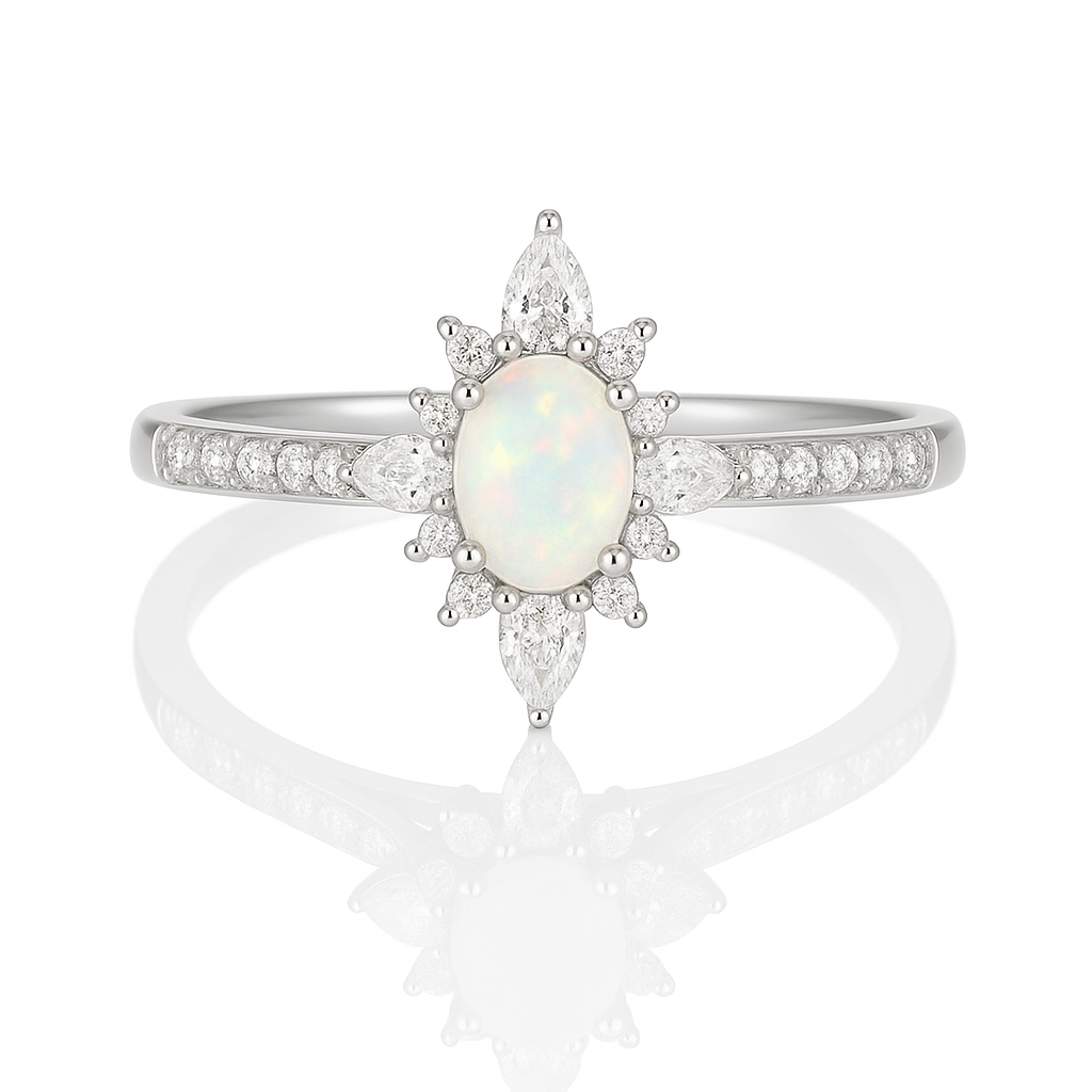 Zoe Opal Ring Sterling Silver