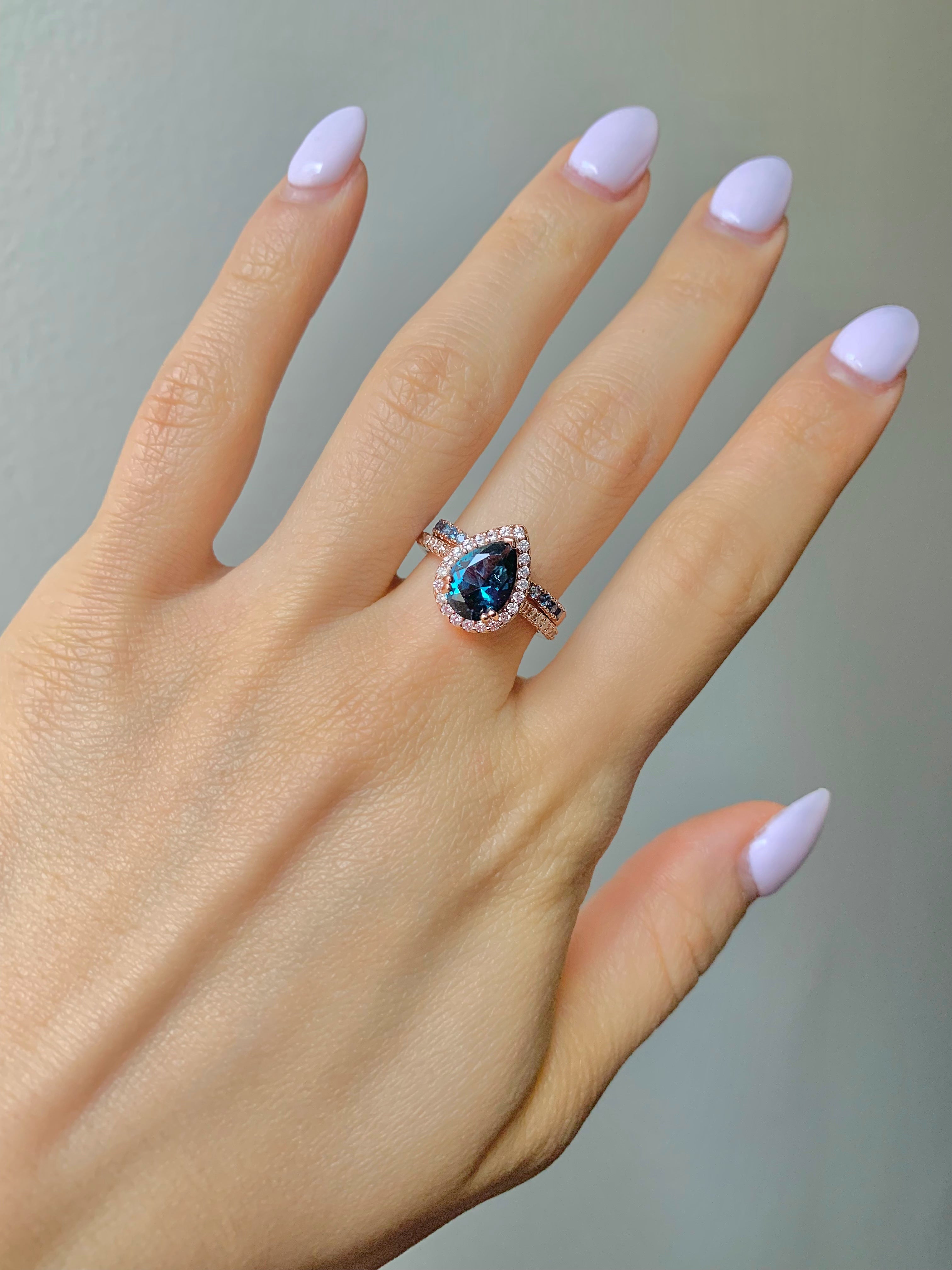 Nia & Esi London Blue Topaz Ring Set