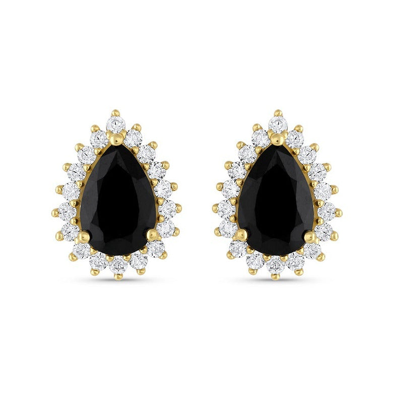 Ina Black Onyx Earrings Rose Gold