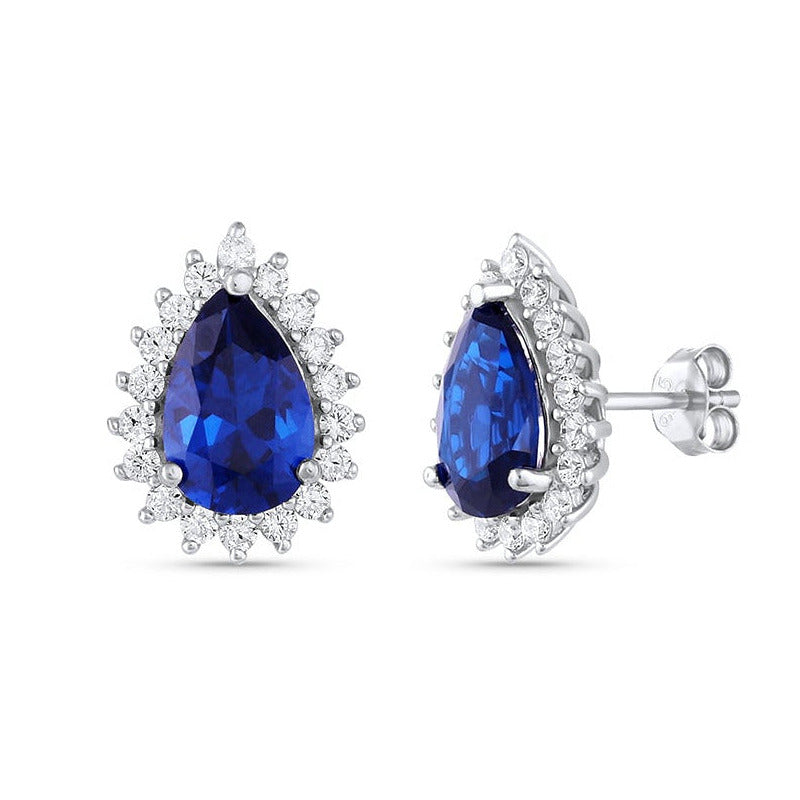 Ina Sapphire Earrings Sterling Silver