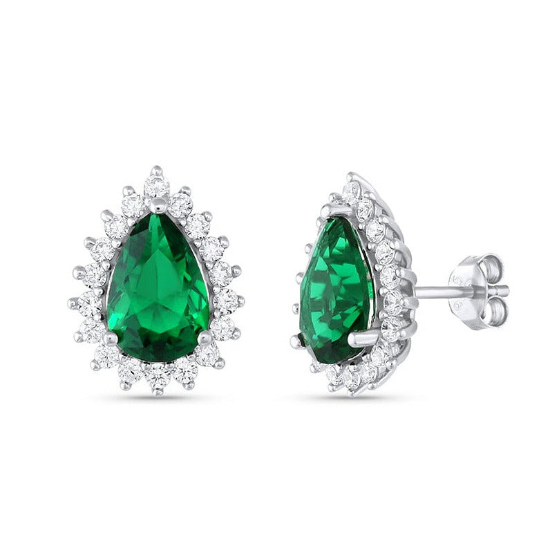Ina Emerald Earrings Sterling Silver