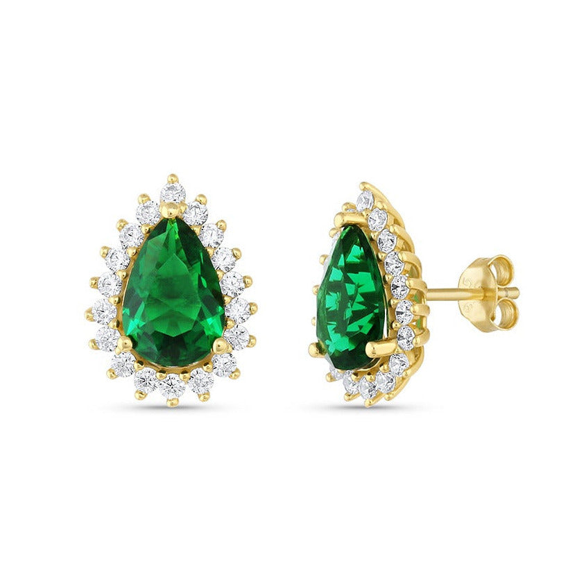 Ina Emerald Earrings Gold