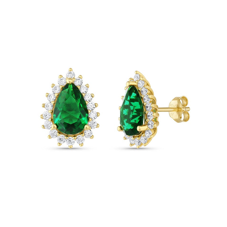 Ina Emerald Earrings Gold