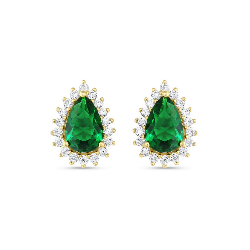 Ina Emerald Earrings Gold