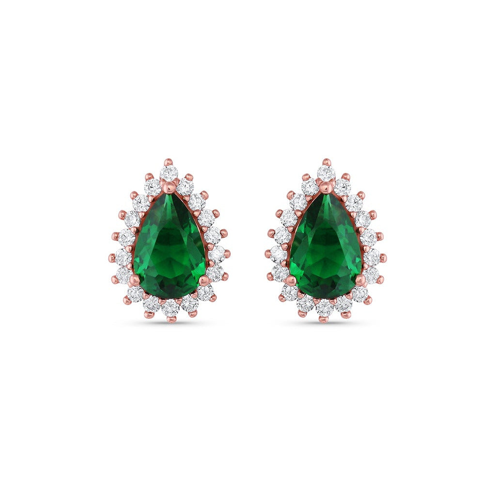 Ina Emerald Earrings Gold